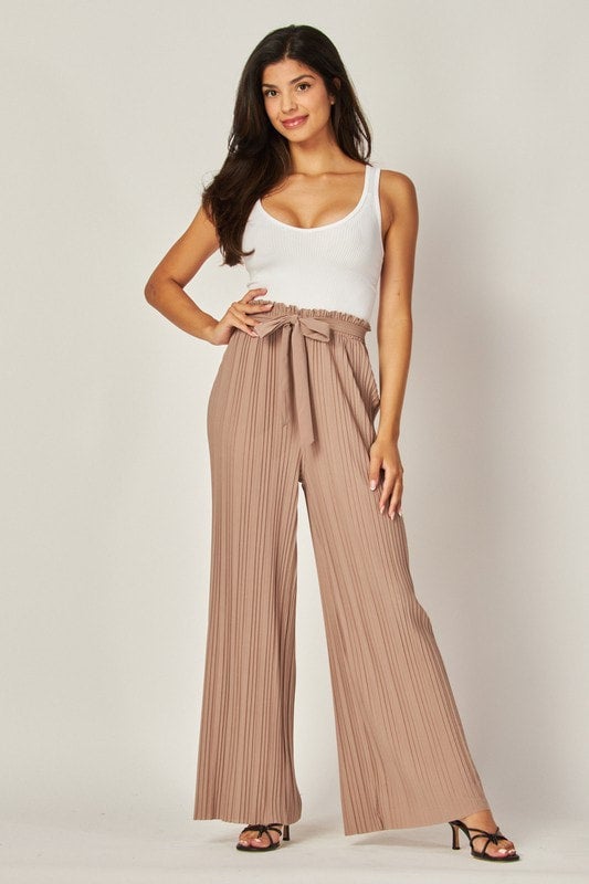 Paper bag wide leg pants shop